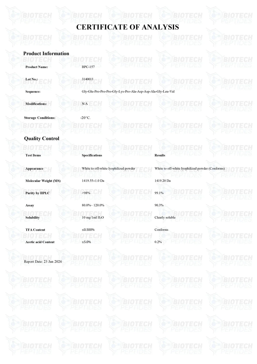 （💪Repair + Anti-inflammatory + Tissue Regeneration） BPC-157 (5mg) - Biotech Peptides