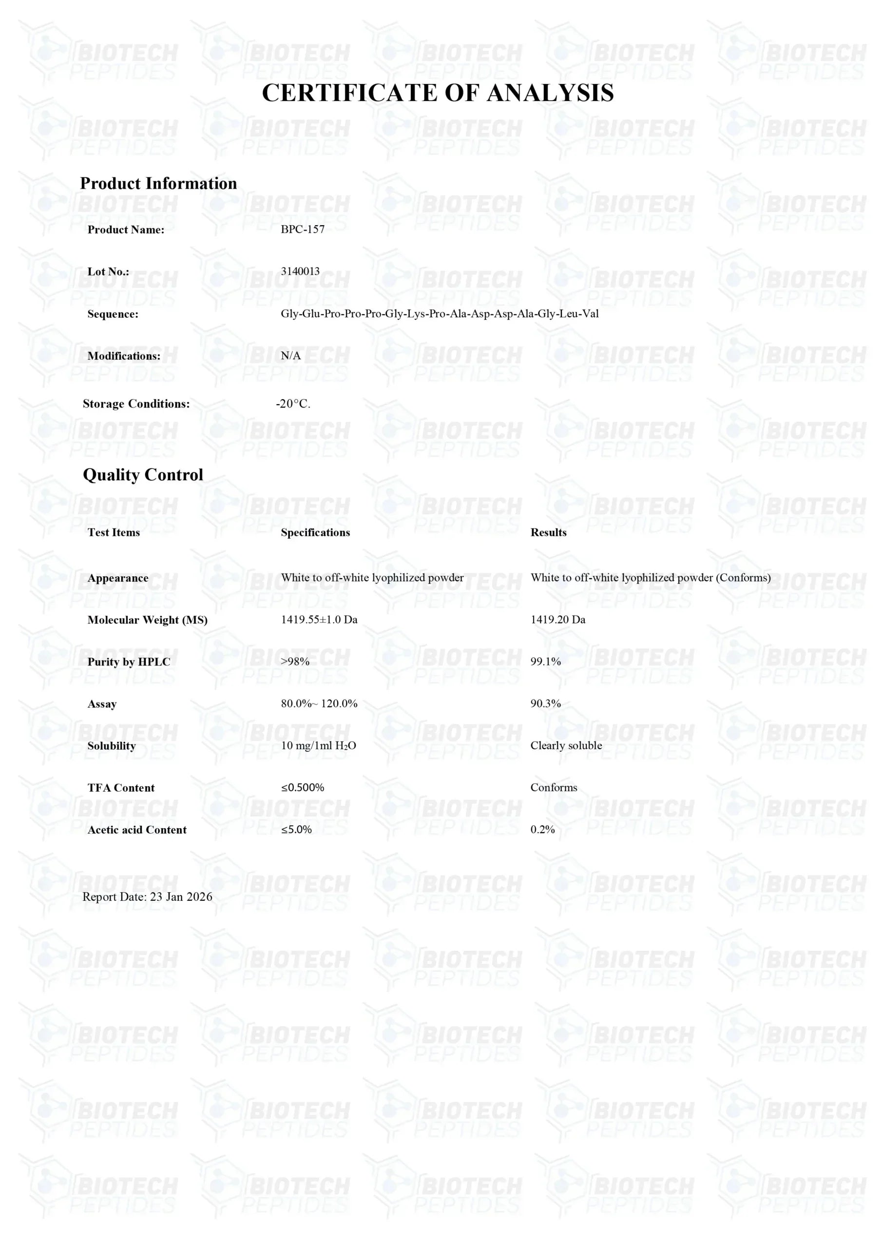 （💪Repair + Anti-inflammatory + Tissue Regeneration） BPC-157 (5mg) - Biotech Peptides