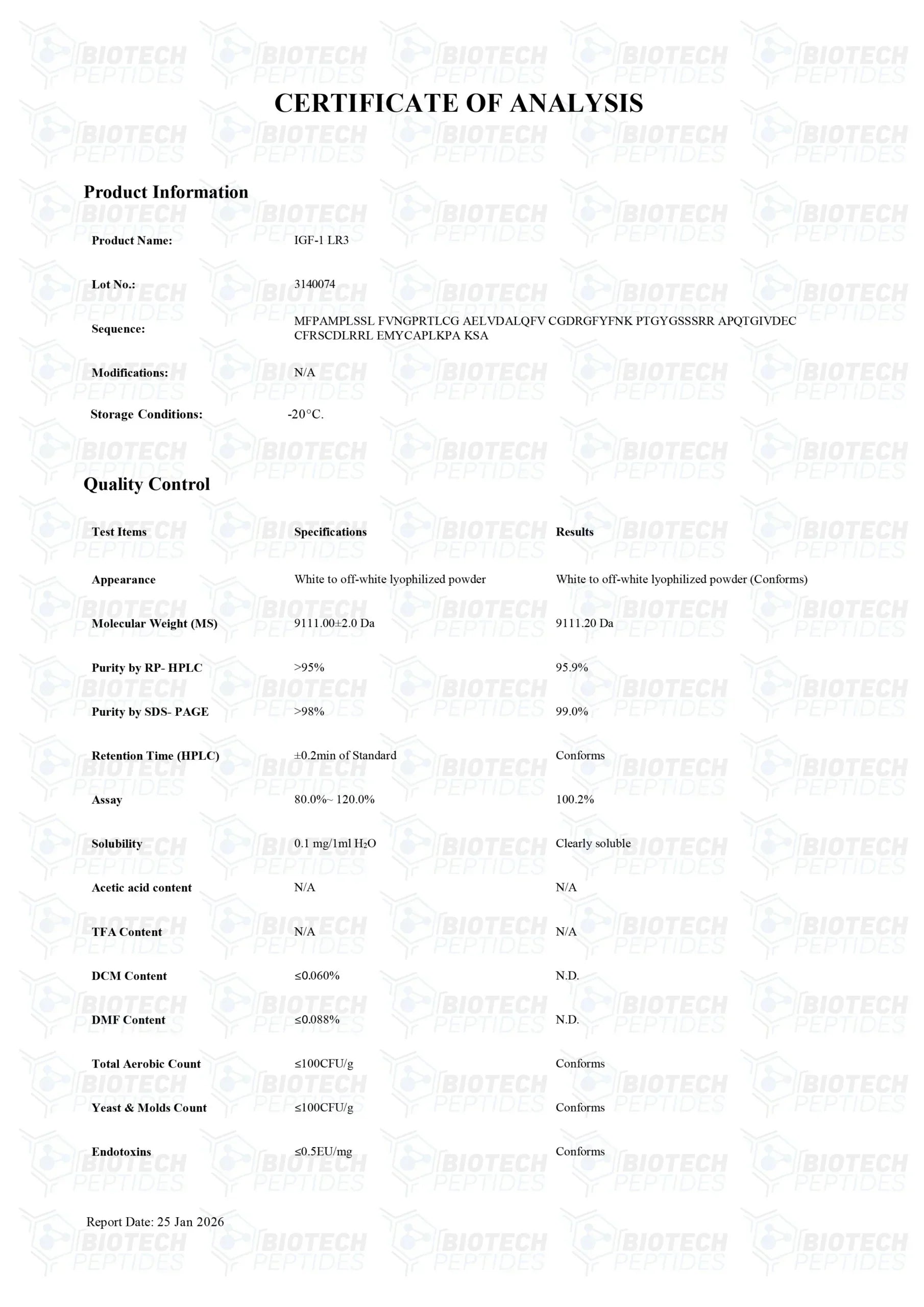(💪 Rapid muscle gain) Receptor Grade IGF-1 LR3 (100mcg) - 10 Vials